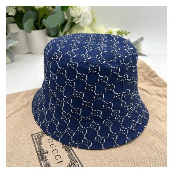 Gucci GG logo, cotton bucket hat, size XL made in Italy - Picture 2 of 4